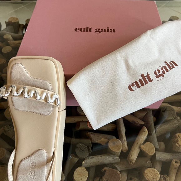 CULT GAIA ONYX PLATFORM Natural Leather Sandals - Picture 5 of 8